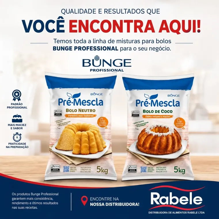 Post: Toda a linha de misturas para bolos Bunge Profissional