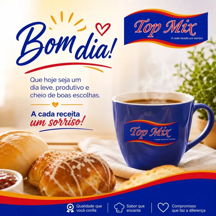 Post: Bom dia da Top Mix, a cada receita um sorriso