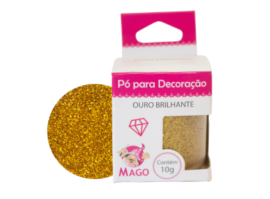 Pó Para Decoração Ouro Brilhante 10Gr Mago