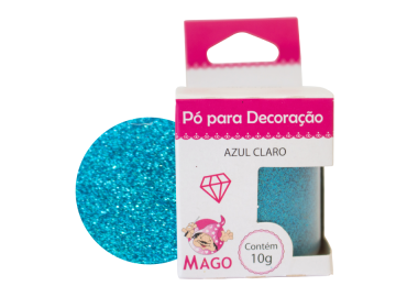 Pó Para Decoração Azul Claro 10Gr Mago