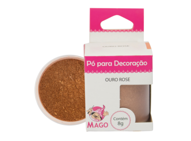 Pó Para Decoração Ouro Rose 8Gr Mago