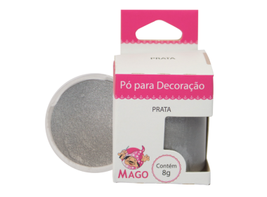 Pó Para Decoração Prata 8Gr Mago