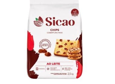 Gota Cobertura Chocolate Ao Leite 2,5KG Chips Sicao